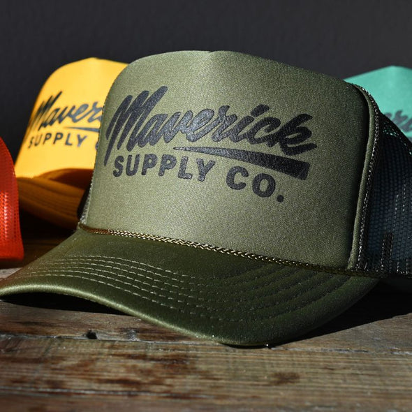 Black & Army Green Trucker Hat