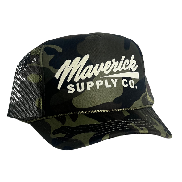 White on Army print Trucker Hat