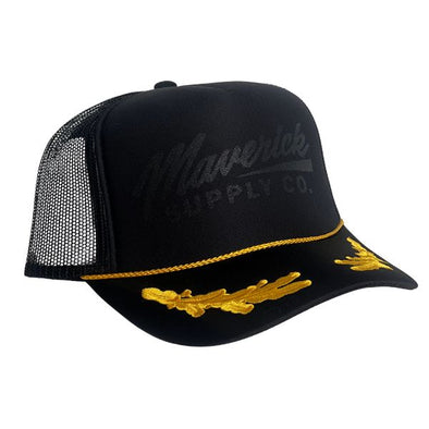 Black on Black Yellow Accent Trucker Hat