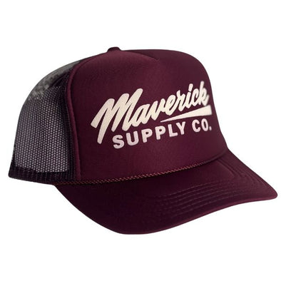 White on Burgundy Trucker Hat