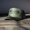 Black & Army Green Trucker Hat
