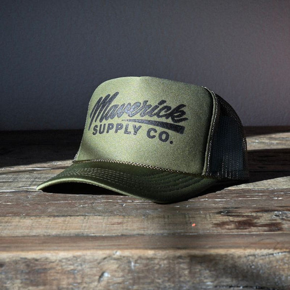 Black & Army Green Trucker Hat