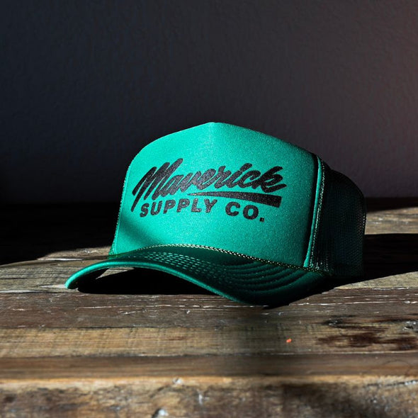 Black on Green Trucker Hat