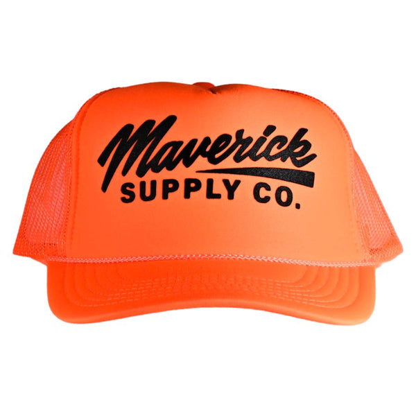 Black on Neon Orange Trucker Hat - Maverick Tattoo Mercantile