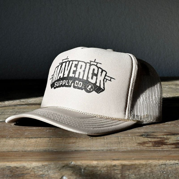 Black on Tan Brick Design Trucker Hat