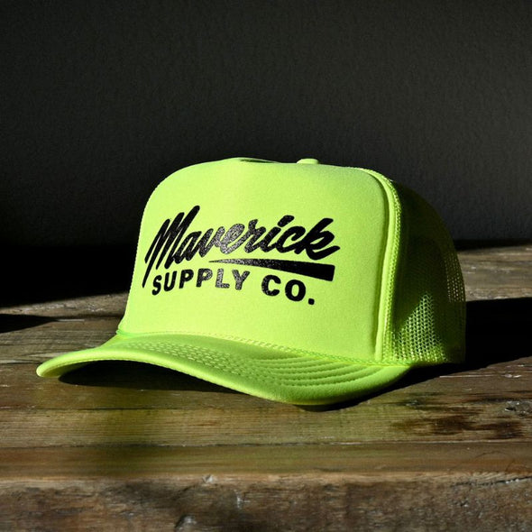 Black on Neon Green Trucker Hat