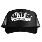 White on Black Brick Design Trucker Hat - Maverick Tattoo Mercantile 1