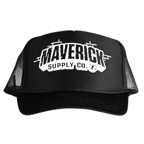 White on Black Brick Design Trucker Hat - Maverick Tattoo Mercantile