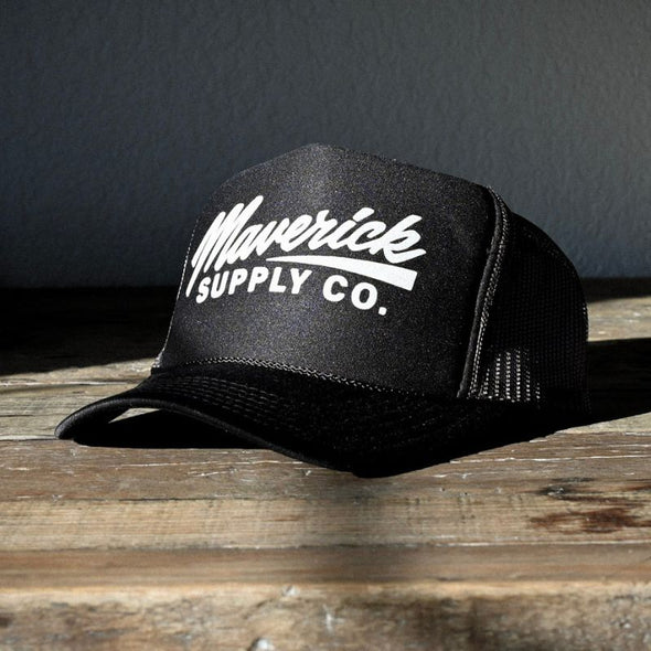 White on Black Trucker Hat