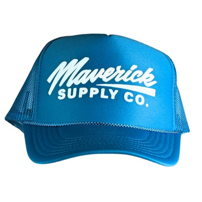 White on Blue Trucker Hat