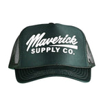 White on Forest Green Trucker Hat - Maverick Tattoo Mercantile 1